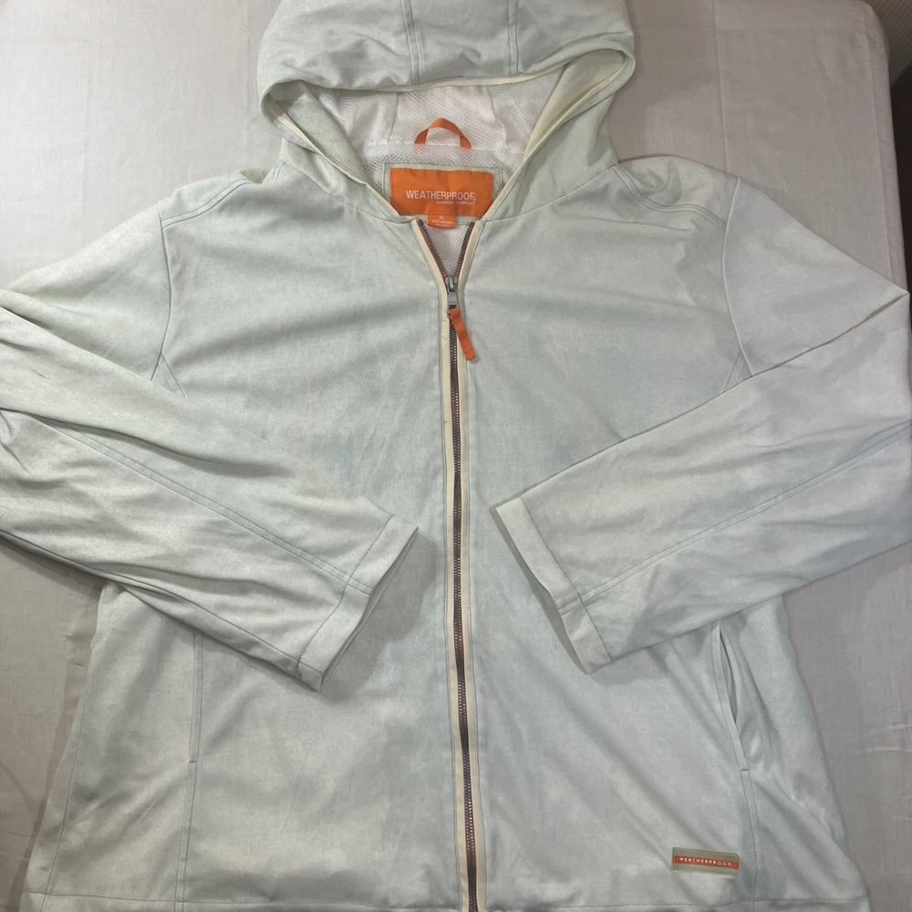 Weatherproof Garment Company Mens XL Full Zip Hooded Jacket‎ Light Gray W931